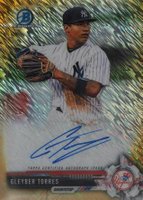 2017 Bowman Prospects Autographs #GT Gleyber Torres Chrome-Gold Shimmer Baseball Card