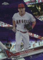 2017 Topps Chrome #200 Mike Trout White Jersey-Purple Refractor Baseball Card