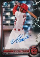2022 Bowman Draft Chrome Draft Pick Autographs #CDAVS Victor Scott II Black Refractor Baseball Card
