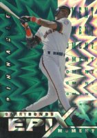 1998 Zenith Epix #E22 Barry Bonds Moment-Emerald Baseball Card