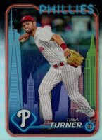 2024 Topps Chrome #169 Trea Turner Big Apple Refractor Baseball Card