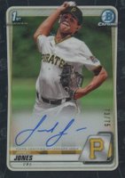 2020 Bowman Draft Chrome Draft Picks Autographs #CDAJJ Jared Jones Black Refractor Baseball Card