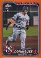 2024 Topps Chrome Update #USC70 Jasson Dominguez Orange Refractor Baseball Card