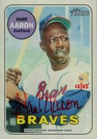 2018 Topps Heritage Real One Autographs #HA Hank Aaron Red Ink Baseball Card