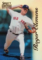 1996 Select Certified #8 Roger Clemens Mirror Blue Baseball Card