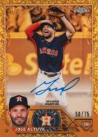 2023 Topps Gilded Collection Topps Chrome Gold Etch Autographs #CGAJAL Jose Altuve Yellow Baseball Card