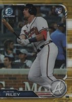 2019 Bowman Chrome #84 Austin Riley Gold Refractor Baseball Card