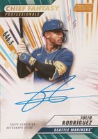 2024 Topps Stadium Club CFPRO Chief Fantasy Professionals Autographs #CFPROJR Julio Rodriguez Gold Rainbow 1/1 Baseball Card