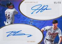 2025 Topps Dynamic Duals Dual Autographs #27G Justyn-Henry Malloy/Trey Sweeney Purple Baseball Card