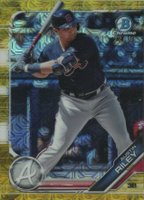 2019 Bowman Mega Box Chrome #129 Austin Riley Gold Refractor Baseball Card