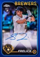 2024 Topps Chrome Rookie Autographs #RASF Sal Frelick Blue Refractor Baseball Card