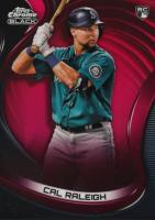 2022 Topps Chrome Black #32 Cal Raleigh Red Refractor Baseball Card
