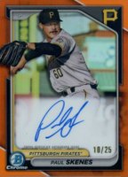 2024 Bowman Chrome Prospect Autographs #CPAPS Paul Skenes Orange Refractor Baseball Card