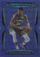 2023 Panini Obsidian #153 Giannis Antetokounmpo Electric Etch Purple Flood Basketball Card
