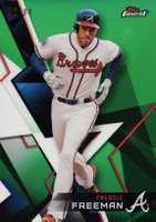 2018 Finest  #70 Freddie Freeman Green Refractor Baseball Card