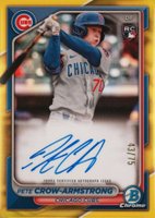2024 Bowman Chrome Rookie Autographs #CRAPC Pete Crow-Armstrong Yellow Refractor Baseball Card