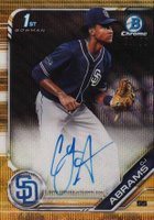 2019 Bowman Draft Chrome Draft Picks Autograph #CDACA CJ Abrams Gold Wave Refractor Baseball Card