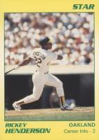 1990 Star Henderson #8 Rickey Henderson Career Info-2 Baseball Card