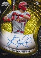 2022 Topps Chrome Black Autographs #LN Lars Nootbaar Gold Refractor Baseball Card