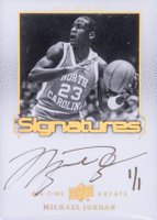 2013 Upper Deck All-Time Greats Signatures #MJ2 Michael Jordan Gold Spectrum 1/1 Basketball Card