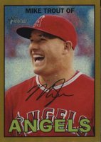 2016 Topps Heritage #500 Mike Trout Laughing-Chrome-Gold Refractor Baseball Card