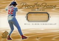 2001 SP Game Bat Piece of the Game #WC Will Clark Baseball Card