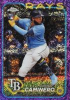 2024 Topps Chrome #213 Junior Caminero Purple Speckle Refractor Baseball Card