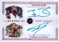 2023 Topps Motif Legends of the Court Dual Signatures #LDSDS Dwyane Wade/Shaquille O'Neal Pyrrol Scarlet Basketball Card