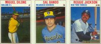 1979 Hostess # Miguel Dilone/Reggie Jackson/Sal Bando Panel Baseball Card
