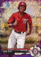 2017 Bowman Chrome Prospects #BCP180 Juan Soto Purple Shimmer Baseball Card