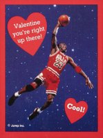 1991 Cleo Michael Jordan Valentines # Valentine You're Right Up There! Red Border-Perforated Basketball Card