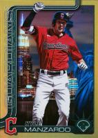 2025 Topps #557 Kyle Manzardo Big Apple-Gold Foil Baseball Card
