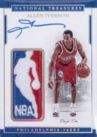 2016 Panini National Treasures Logoman Autograph 1/1 #46 Allen Iverson Basketball Card