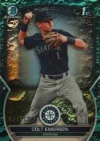 2023 Bowman Draft #BDC42 Colt Emerson Chrome-Aqua Lunar Crater Baseball Card