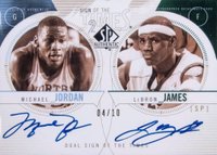 2010 SP Authentic Sign of the Times Dual Autograph #S2-JJ Michael Jordan/LeBron James Basketball Card