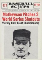1961 Nu-Card Baseball Scoops #477 Mathewson Pitches 3 W.S. Shutouts Baseball Card