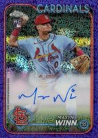 2024 Topps Chrome Rookie Autographs #RAMW Masyn Winn Purple Speckle Refractor Baseball Card
