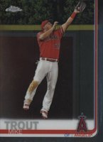 2019 Topps Chrome #200 Mike Trout Jumping Baseball Card
