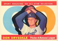 1960 Topps #570 Don Drysdale All-Star Baseball Card