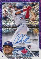 2023 Topps Chrome Rookie Autograph #RAGMO Gabriel Moreno Purple Speckle Baseball Card