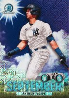 2023 Bowman Mega Box Chrome Sights on September #SOS14 Anthony Volpe Purple Refractor Baseball Card