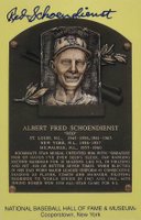 1999 Hall of Fame Autographs # Red Schoendienst Yellow HOF Plaque Baseball Card