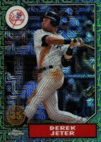2022 Topps Silver Pack 1987 Chrome Promo #T87C264 Derek Jeter Series 2-Green Refractor Baseball Card