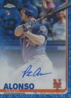 2019 Topps Chrome Rookie Autographs #RA-PA Peter Alonso Blue Wave Refractor Baseball Card