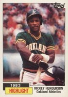 1984 Topps Tiffany #2 1983 Highlight:Henderson Baseball Card