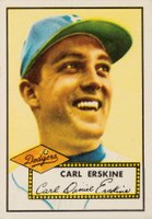 1952 Topps #250 Carl Erskine Baseball Card
