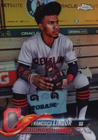 2018 Topps Chrome #73 Francisco Lindor In Dugout-Refractor Baseball Card