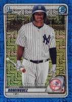 2020 Bowman Chrome Mega Box #BCP8 Jasson Dominguez Blue Refractor Baseball Card