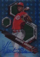 2018 Bowman High Tek #HG Hunter Greene Autograph-Ocean Blue Tidal Baseball Card