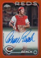 2024 Topps Chrome Chrome Legends Autographs #CLAJB Johnny Bench Orange Refractor Baseball Card